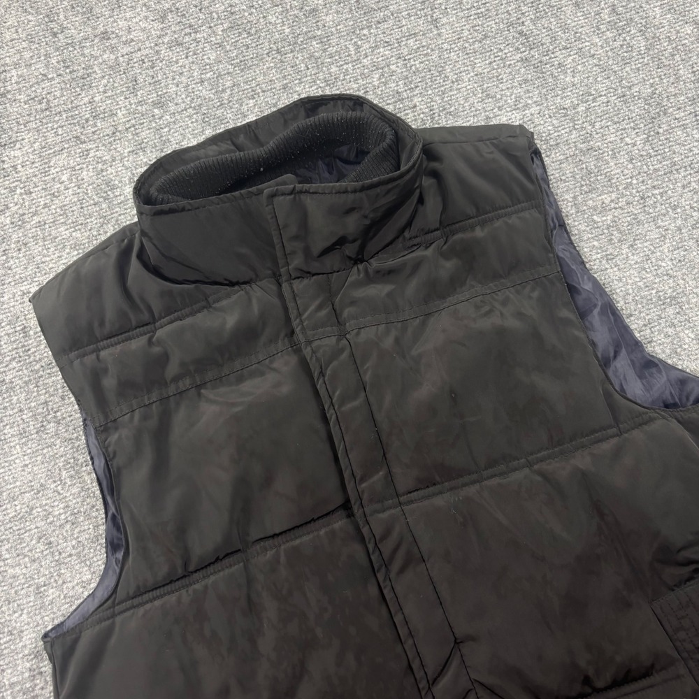 Guess Puffer Vest Small Black Quilted Mock Neck Full Zip Womens X43N01W4QM0